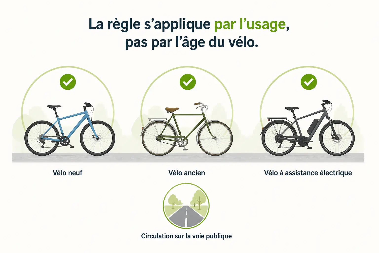 Feu rouge clignotant velo interdit : trois vélos, neuf, ancien et électrique, tous concernés en circulation